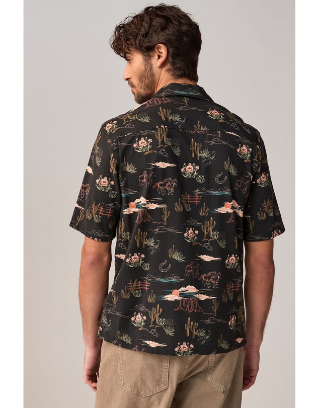 NEXT - Western Style Printed Short Sleeve Shirt With Cuban Collar
