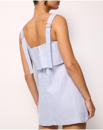 AERE - Nora Buckle Detail Linen Mini Dress