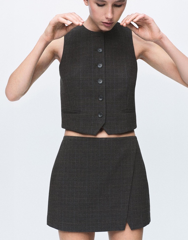 M.N.G - Check Wrap Skirt