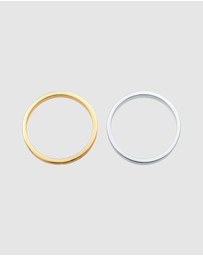Elli Jewelry - Ring 2er Basic Set 925 Sterling Silver Bicolor