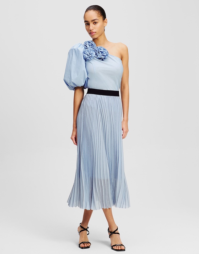 Karl Lagerfeld - Flower One-Shoulder Shirt