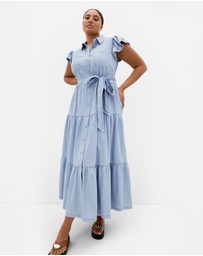 City Chic - Plus size Kelise Denim Maxi Dress - light wash