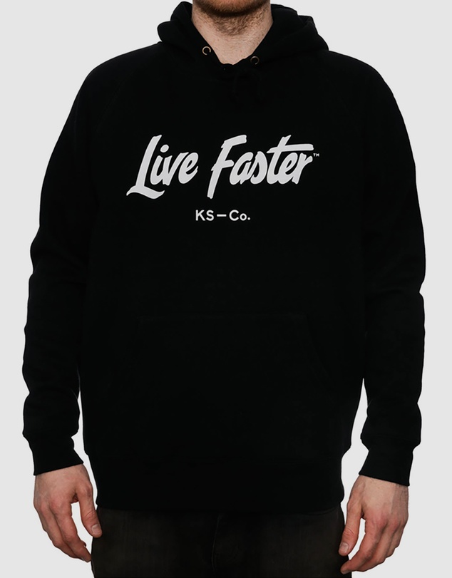 Killer Speed Co. - Killer Speed Co. Men Live Faster Hooded Sweaterblack Jumper Black 