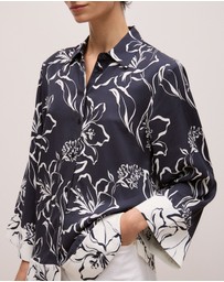 Trenery - Iluna Spliced Shirt in Night Sky