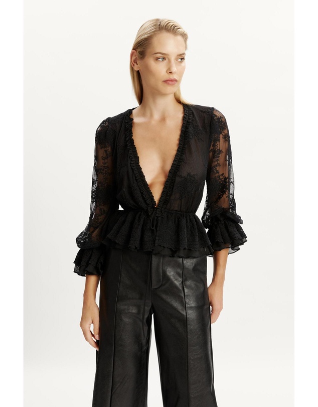 Bardot - Natoli Embroidered Mesh Blouse