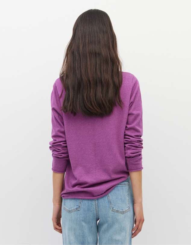 JH Lounge - JHL Crew L/S T (Fine Cotton Cashmere) Iris Marle