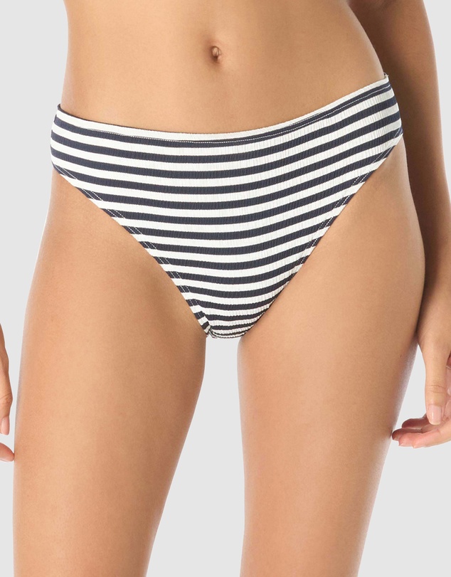 Michael Kors - St. Tropez Stripe High Cut Bikini Bottom