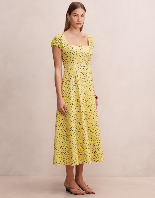 Forever New - Sadie Cap Sleeves Linen Midi Dress