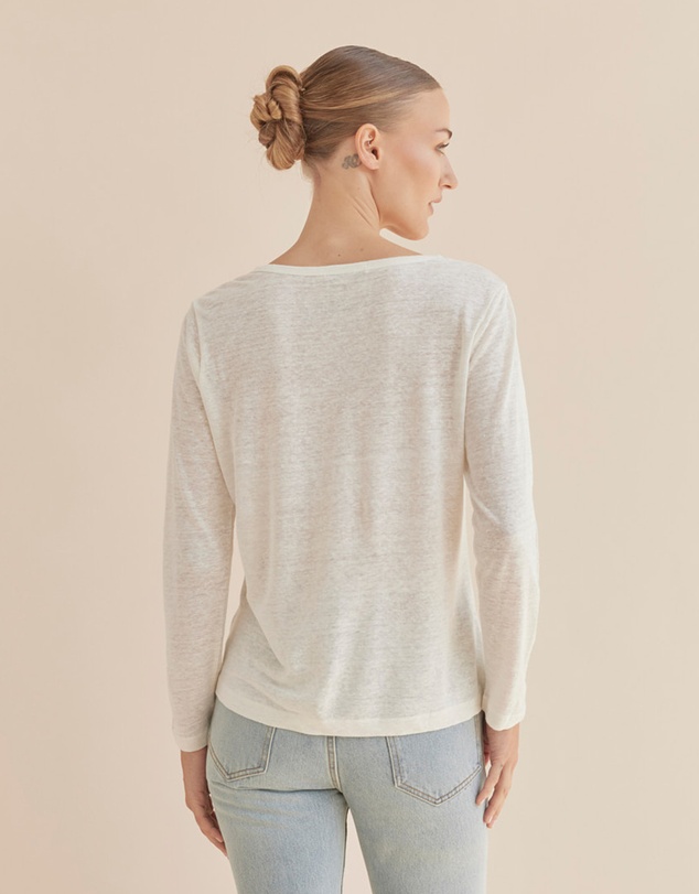 Amelius - Priya Long Sleeve Linen Jersey Top