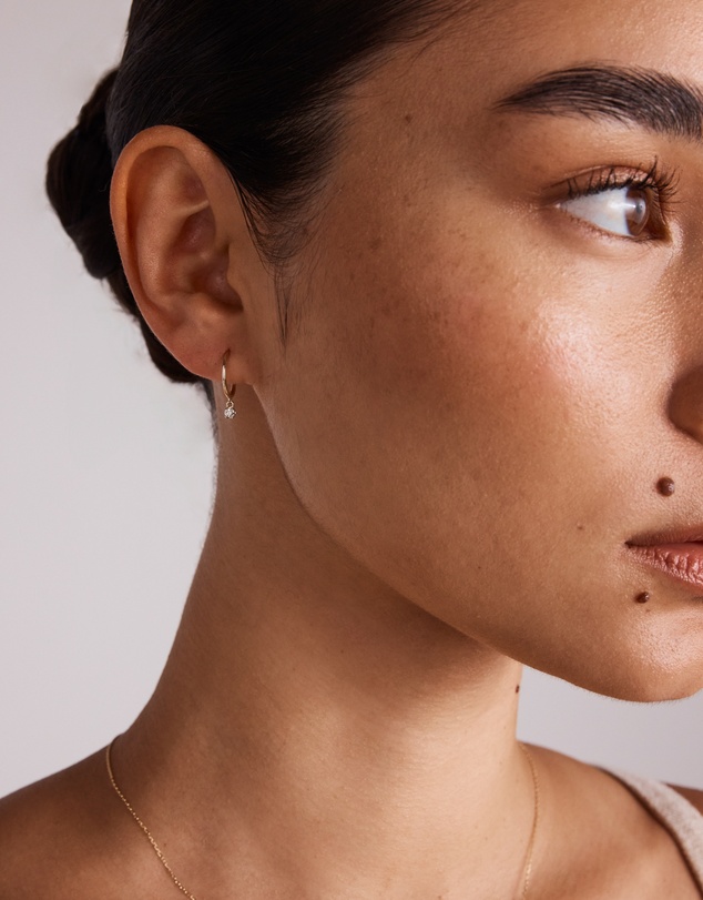 Michael Hill - Round Brilliant Diamond Drop Sleeper Earrings in 10kt Yellow Gold