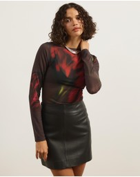 Atmos&Here - Imogen Asymmetrical Mesh Top
