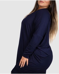 B Free Intimate Apparel - Plus Size Bamboo Long Sleeve Tunic Dress