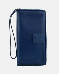 Pierre Cardin - Pierre Cardin Women's Leather Zip around wallet w/ Wristlet