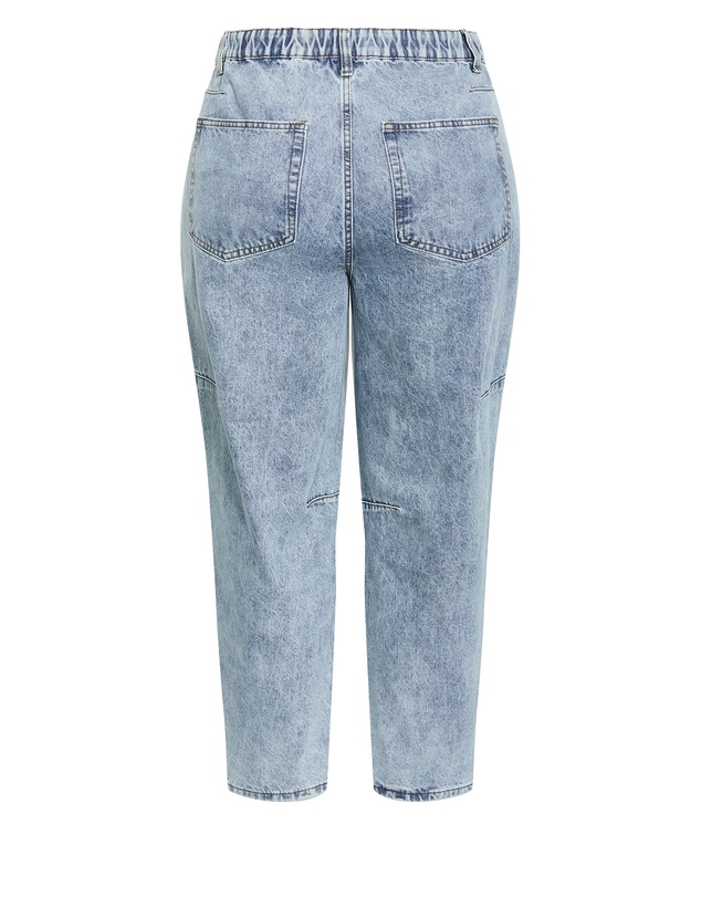 City Chic - Plus size Harley Fit Bridget Barrel Ankle Grazer Jean - vintage mid wash