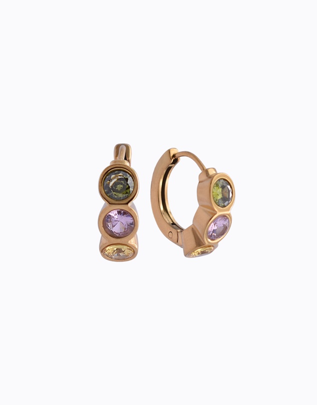 PETA AND JAIN - Flora Gemstone Hoop Earrings