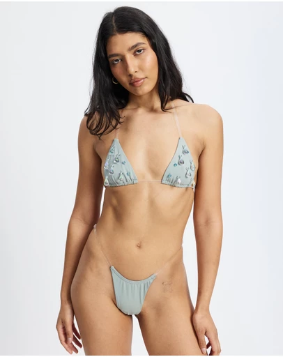 Jaded London - Triangle Clear Straps Bikini Top