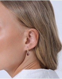 Elli Jewelry - Earrings Creole Drop Zirconia 925 Sterling Silver Gold-plated