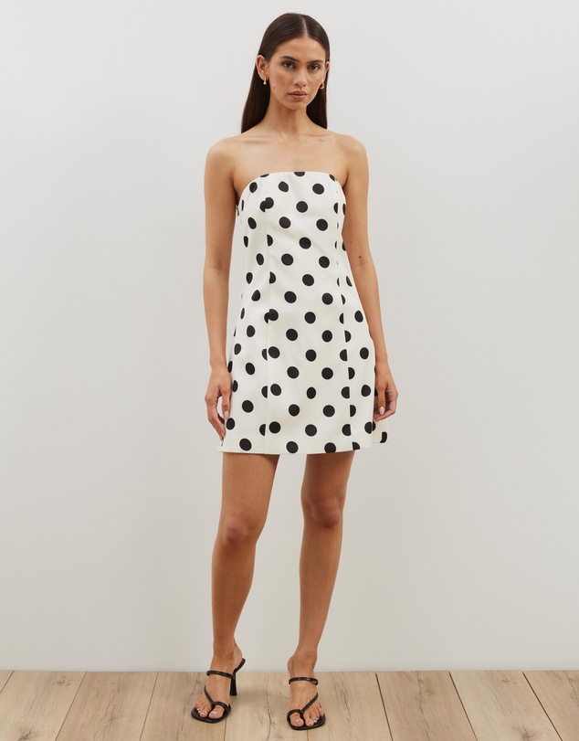 Atmos&Here - Polka Dot Strapless Mini Dress