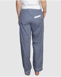 Sant And Abel - Women's Hepburn Gingham Navy Long PJ Pants