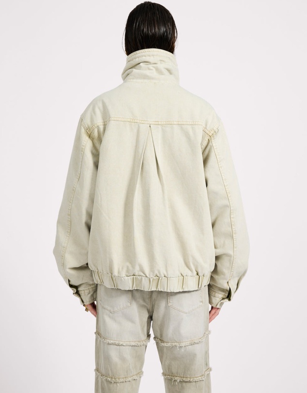 ONE TEASPOON - Denim Utility Puffer Jacket - Antique Stone
