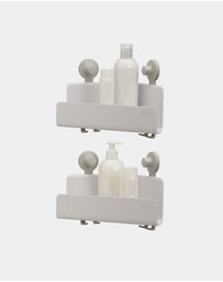 Joseph Joseph - EasyStore™ Corner Shower Shelf with Adjustable Mirror - 2 Pack (White)