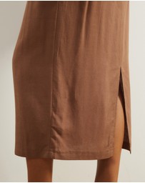 Atmos&Here - Tenley Linen Blend Midi Skirt