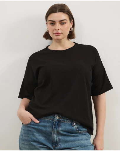 Atmos&Here Curvy - Sasha Waffle SS Tee