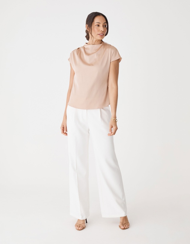 Forcast - Zafina Pleated Draped Top