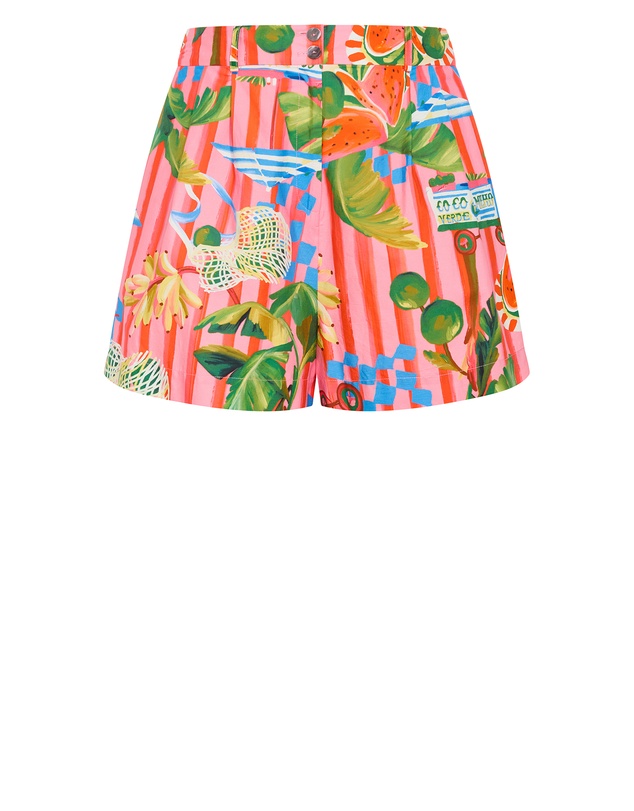 City Chic - Holiday Print Short - Pink