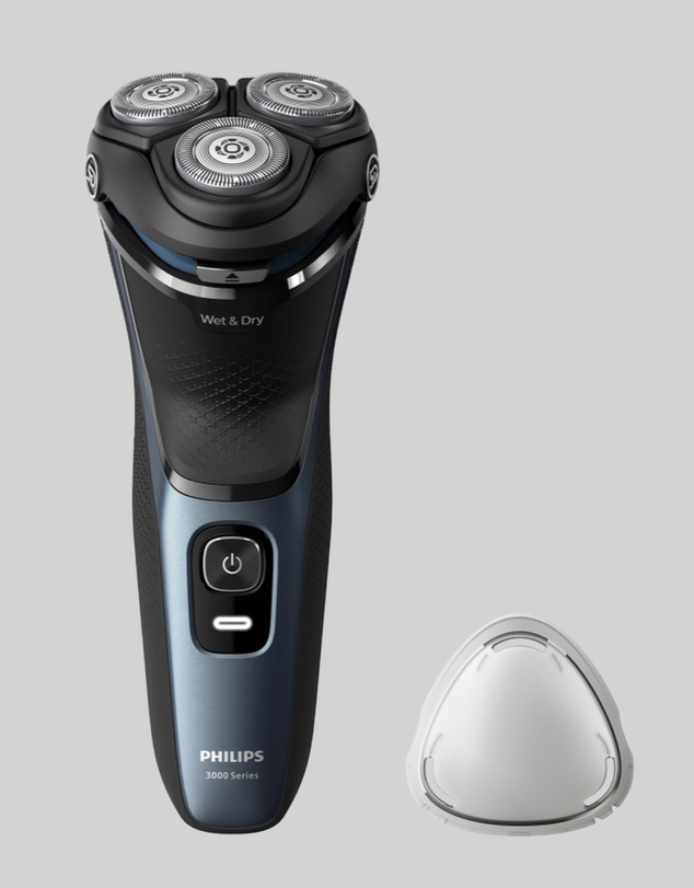 Philips - Philips Shaver Series 3000, 5D Pivot & Flex Heads, Wet & Dry, Pop-Up Trimmer, Anti-corrosion Deep Blue
