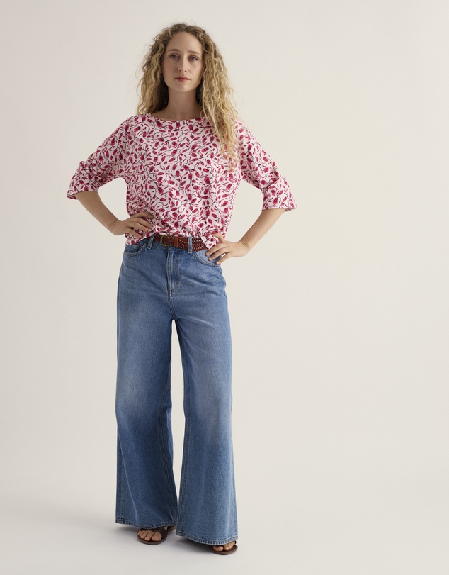 Seasalt - Tremayne Quay Print Jersey Top in GOTS Organic Cotton