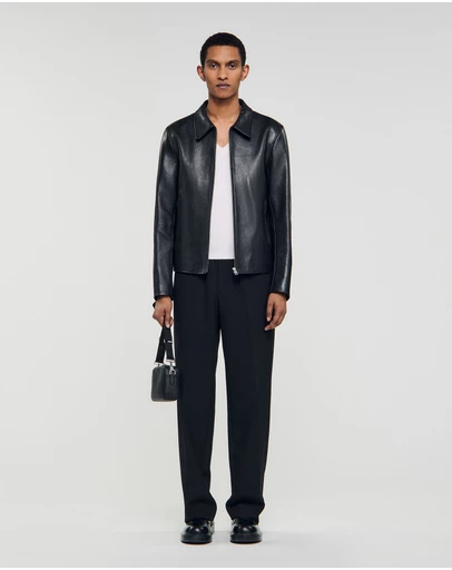 Sandro - Zipper Goat Leather Jacket