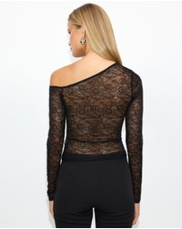 Dazie - Ashton Asymmetrical Lace Top