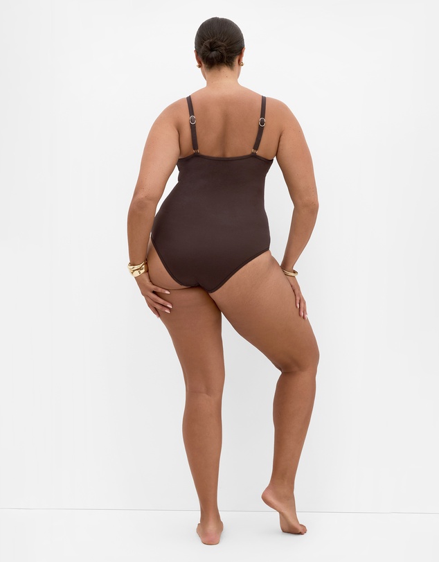 City Chic - Plus size Capri Underwire 1 Piece - chocolate