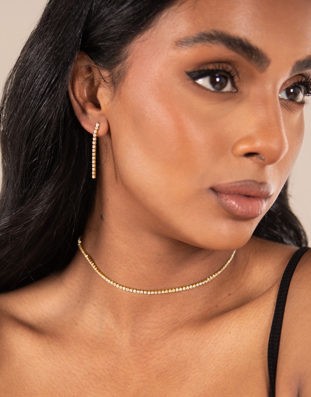 Mestige - Faye Tennis Choker - 18K Gold Plated