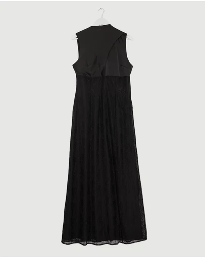 Revibe - Repaired CHANCERY Nia Self Scarf Satin and Lace Maxi Dress - AU 14