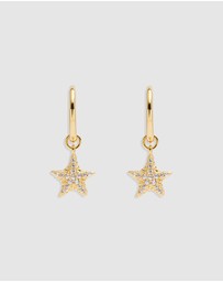 By Charlotte - By the Sea Crystal Starfish Hoops