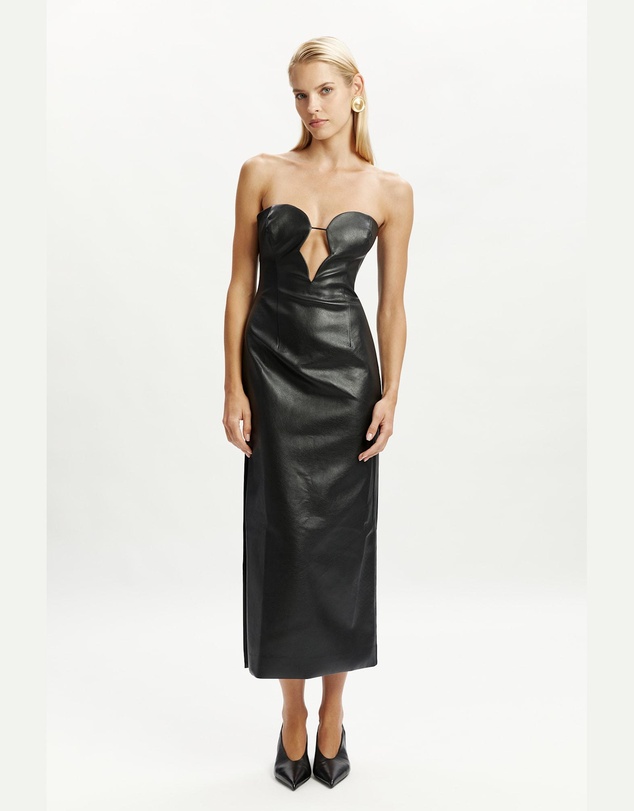 Bardot - Eleni Vegan Leather Midi Dress