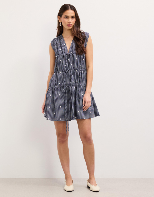 The Fated - Macey Tie Front Mini Dress
