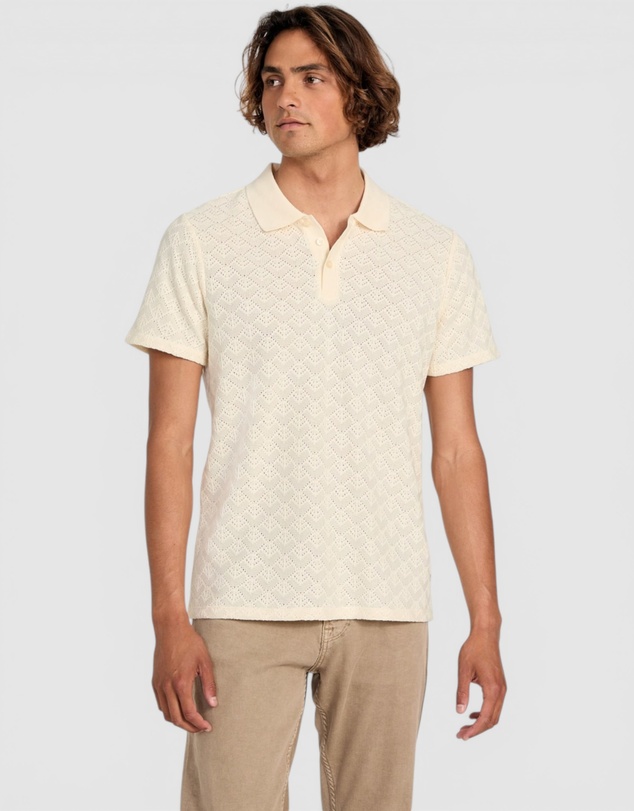 GUESS - Logan Knitted Short Sleeve Polo Shirt
