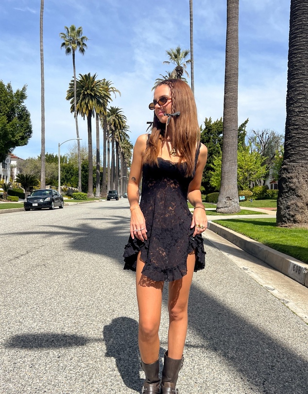 Beginning Boutique - All Mine Black Lace Mini Dress