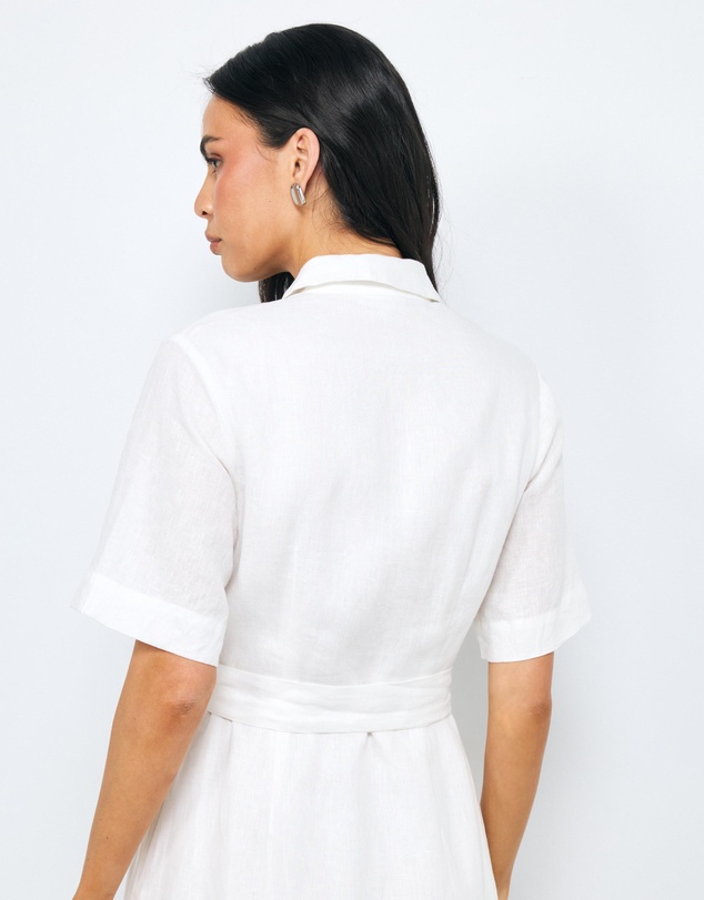 AERE - Orien Tuck Waist Linen Shirt Dress