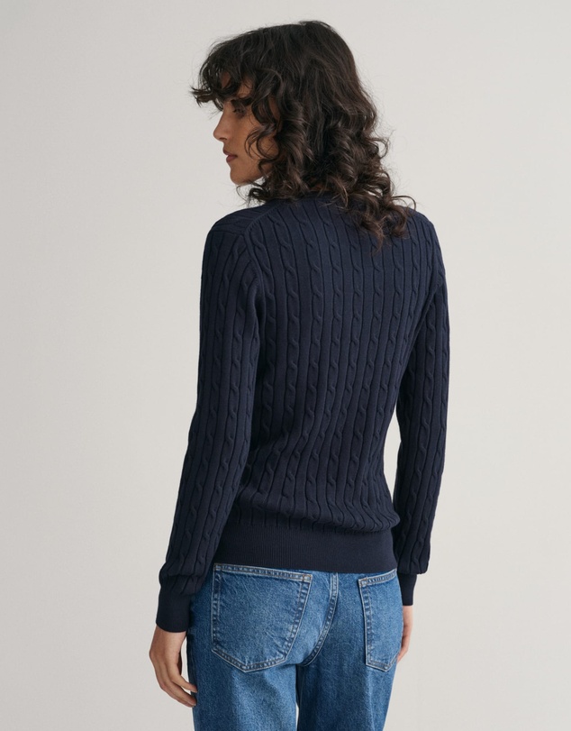 Gant - Stretch Cotton Cable V-Neck Knit