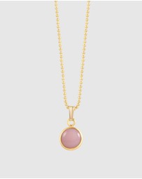Von Treskow - Fine Ball Chain Necklace with Round Pink Opal