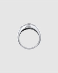 Kuzzoi - ICONIC EXCLUSIVE - Ring Men Evil Eye in 925 Sterling Silver Oxidized