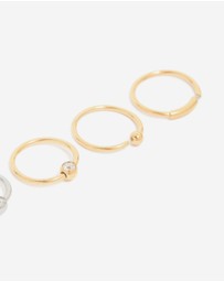 Lovisa - Mixed Metal Surgical Steel Open Nose Rings 6-Pack