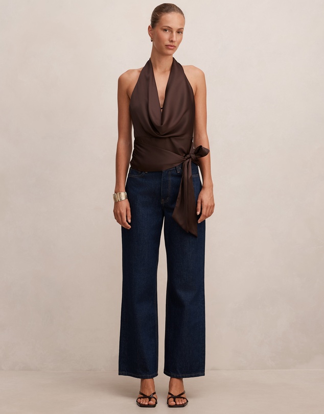 Forever New - Jordyn Cowl Halter Neck Tie Top