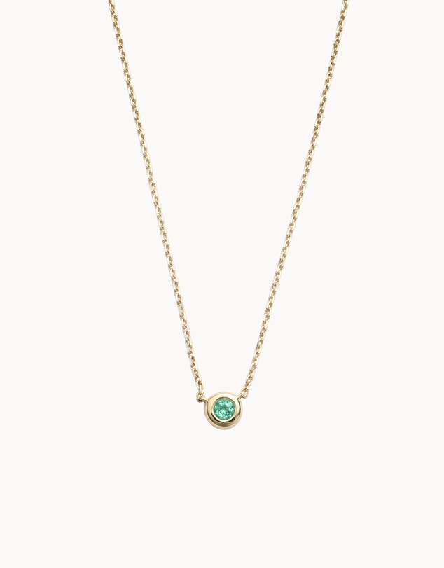 Kirstin Ash - Petite Birthstone Necklace May Emerald