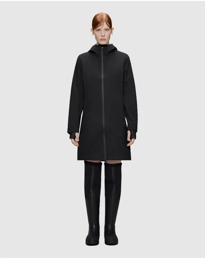 RAINS - Suva Hardshell Long W Jacket Black