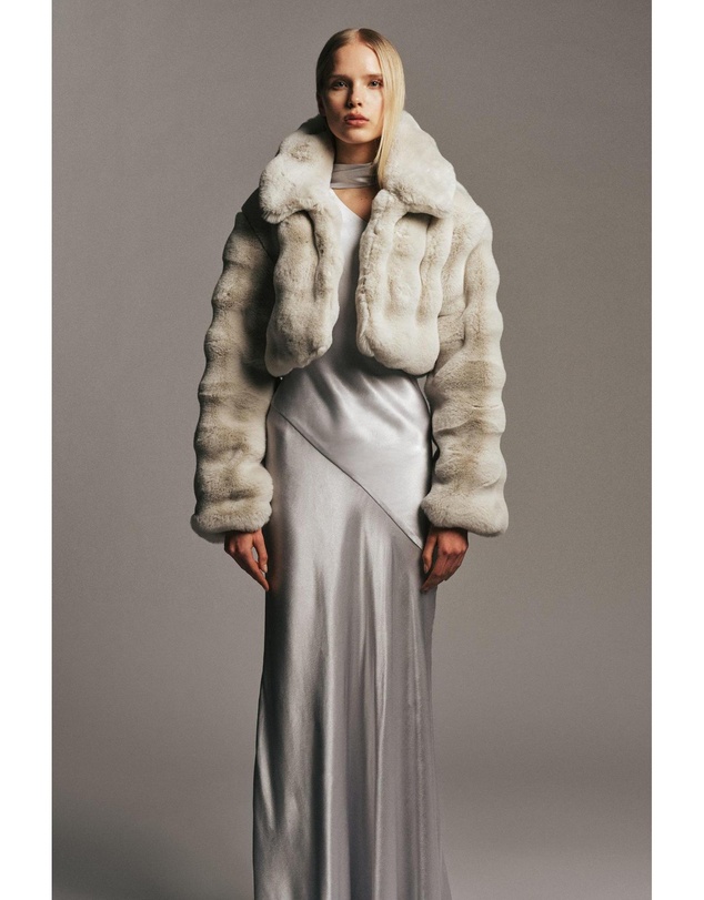 Bardot - Athera Cropped Faux Fur Jacket